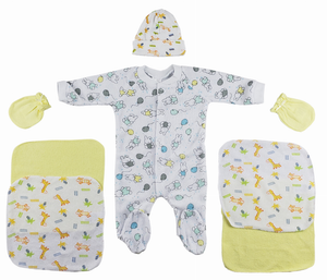 Bambini Sleep-n-Play, Cap, Mittens and Washcloths - 7 Piece Set