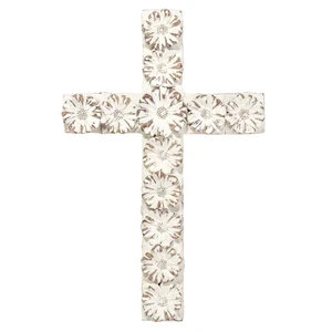 Floral Resin Wall Cross 