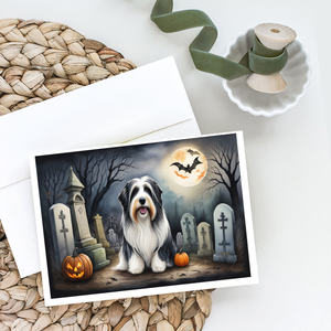Bearded Collie Spooky Halloween Greeting Cards Pack of 8
