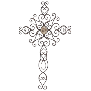 Metal Wall Cross Patina Bronze 