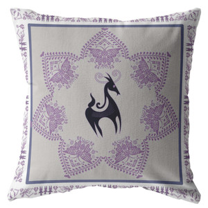 20” Gray Purple Horse Indoor Outdoor Zippered Throw Pillow - 606114011736 20” Gray Purple Horse Indoor Outdoor Zippered Throw Pillow - 606114011736