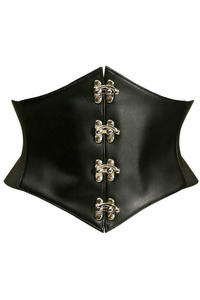 Lavish Faux Leather Corset Belt Cincher with Clasps