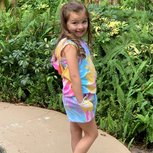 AnnLoren Girls Hoodie Tank and Shorts Set