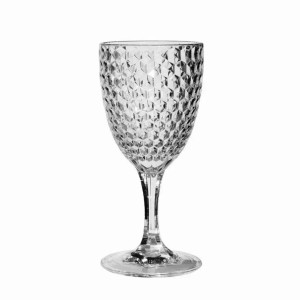 Acrylic Diamond Cut Wine Glass