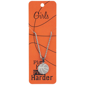 Necklace Basketball Pray Hard Her Ssteel