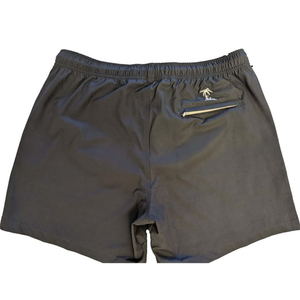 Island Bum Men's Solid Grey with Tiki Joe Logo Swim Trunks