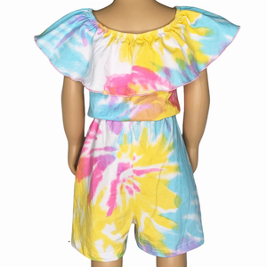 AnnLoren Big Little Girls Shorts Jumpsuit Summer One Piece Outfit