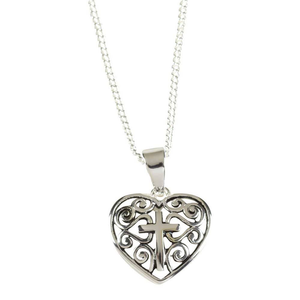 Nk-Sp Filigree Heart/Cross