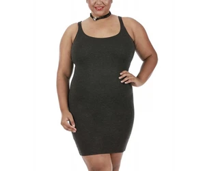 InstantFigure Curvy Short Sleeveless Scoop Neck Tank Dress