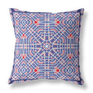 20” Blue Red Geostar Indoor Outdoor Throw Pillow - 606114026860 20” Blue Red Geostar Indoor Outdoor Throw Pillow - 606114026860