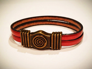Spiral Leather Bracelet (Silver or Brass)