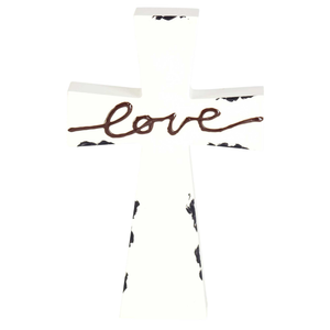 Tabletop Cross Love Enamel-look