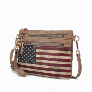 Alisson Vegan Leather Women's FLAG Crossbody/Wristlet Bag