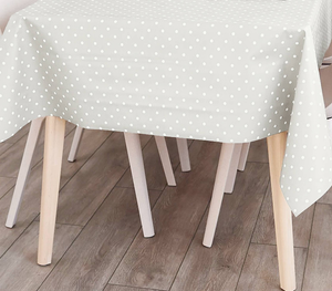 70"x52" PEVA Vinyl Polka Dots Tablecloth w/ Flannel Backing