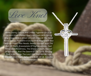 Necklace Love Knot Heart Cross 18Long