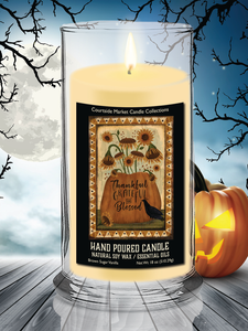 Courtside Market Thankful Grateful Blessed Fall FLag Status Candle Glass