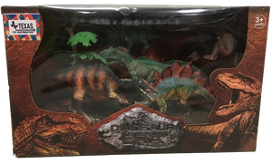 Dinosaur Era Window Box Set of 5 Dinosaur Painted Figurines