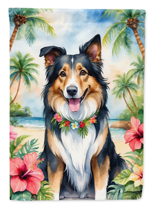 Collie Luau Garden Flag