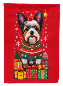 Biewer Terrier Holiday Christmas Garden Flag