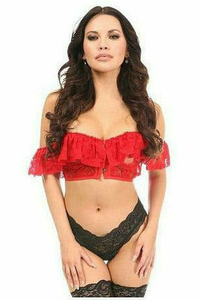 Lavish Sheer Lace Off-The-Shoulder Underwire Short Bustier