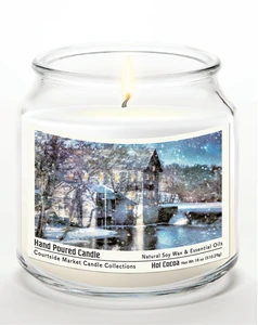 Courtside Market Winter wonderland Candle Glass Jar with Glass Lid
