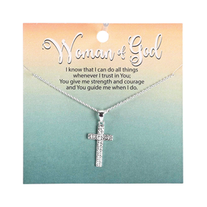 Necklace Box Scroll Cross Silver-Plated