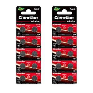 Camelion AG8 Alkaline Button Cell 20 Pack (2 x 10Ct)