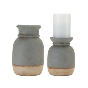 Dual-Tone Ceramic Candle Holder