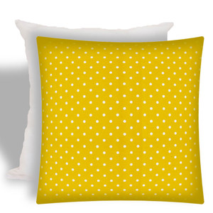 17" X 17" White And Yellow Zippered Polka Dots Throw Indoor Outdoor Pillow - 606114091561 17" X 17" White And Yellow Zippered Polka Dots Throw Indoor Outdoor Pillow - 606114091561