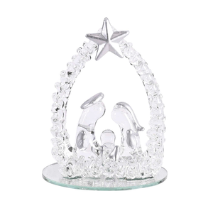 Ornament Holy Family Glass 3H