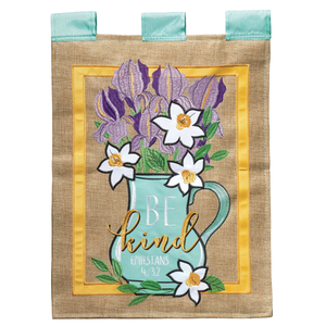 Be Kind Burlap Garden Flag