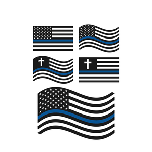 Sticker Blue Line Flag Collection