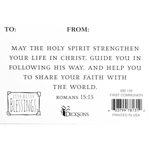 Cross Figurine With First Communion Card