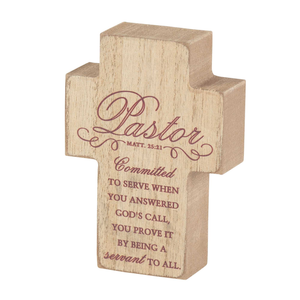 Tabletop Plaque Cross A Pastor Committed