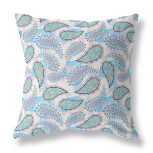 26” Blue Green Boho Paisley Indoor Outdoor Throw Pillow - 606114023098 26” Blue Green Boho Paisley Indoor Outdoor Throw Pillow - 606114023098