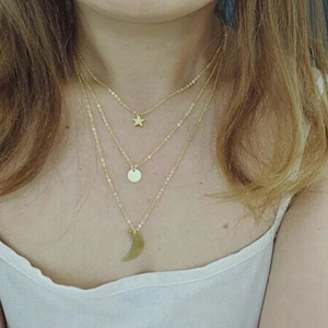 Heavenly Moon Sun Star Necklace