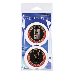 Car Coasters Man Of God Fish 2 Pk