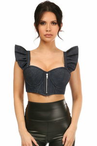 Lavish Underwire Bustier Top with Removable Ruffle Sleeves