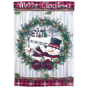 Snowman Merry Christmas Flag Poly Garden