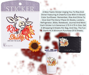 Sticker Cow Rise And Shine And Give God
