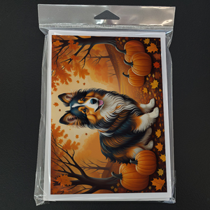 Sheltie Fall Greeting Cards Pack of 8