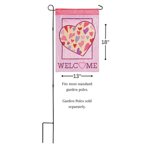 Flag Welcome Hearts 13x18
