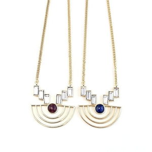 Sailboat Necklace With Natural Gemstones and Crystals