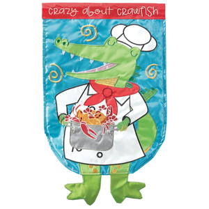 Crazy About Crawfish Alligator Flag