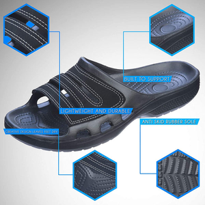 Roxoni Slide Sandals for Men | Open Toe Slip-On | Waterproof Rubber for Beach, Pool, Gym, Travel Wear