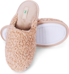 Women Slipper Cozy Memory Foam, Indoor Outdoor Rubber Sole