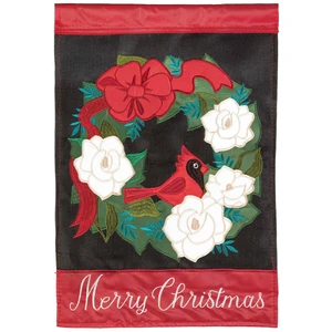 Christmas Wreath Burlap Flag