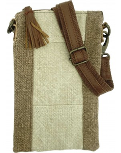 Two Tone Jute Crossbody