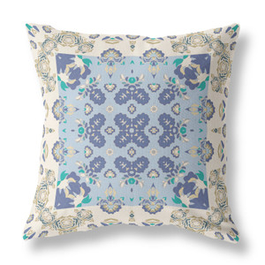 20” White Blue Rose Box Indoor Outdoor Zippered Throw Pillow - 808230194328 20” White Blue Rose Box Indoor Outdoor Zippered Throw Pillow - 808230194328