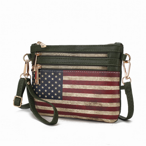 Alisson Vegan Leather Women's FLAG Crossbody/Wristlet Bag